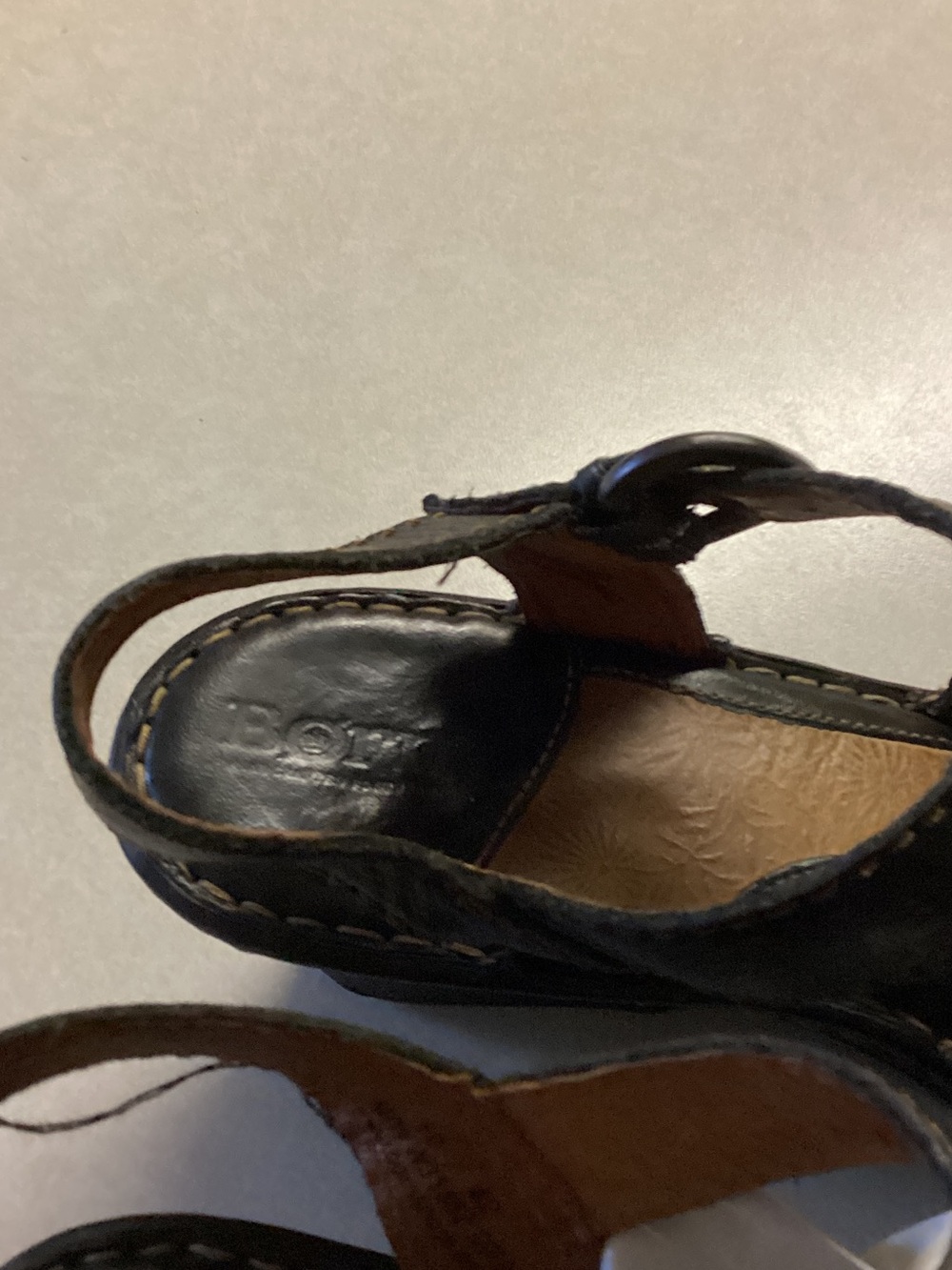 Black Leather Slingback Sandals size 10 - Picture 3 of 9